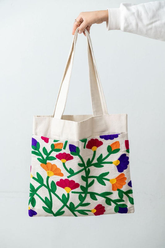 Tote Bag Small with flowers