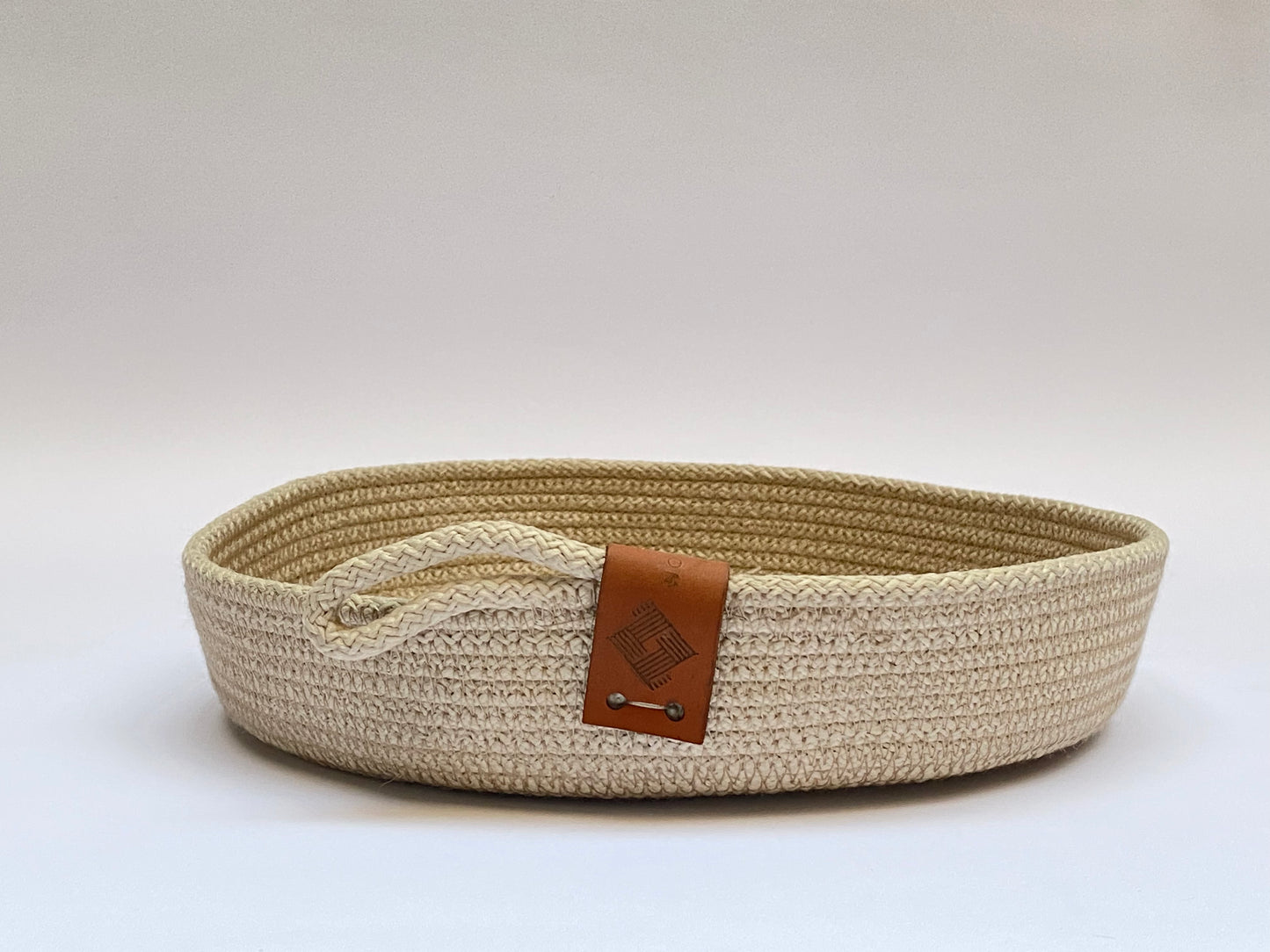 Set of one Handmade Woven organizer Plate & one Storage bowl 25x5cm