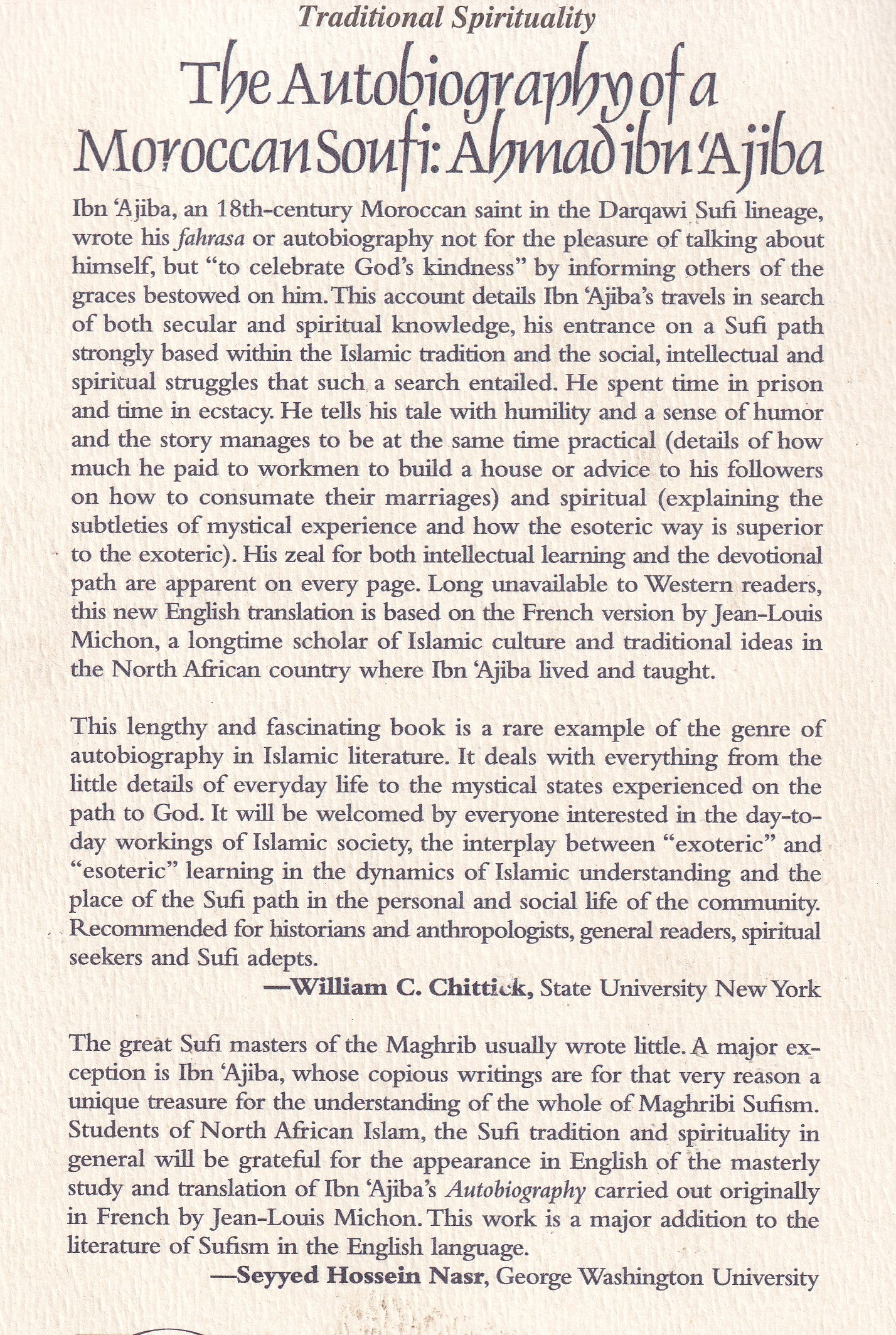The Autobiography of a Moroccan Sufi Saint