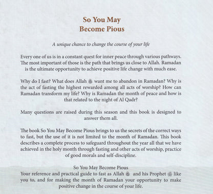 So you may become pious