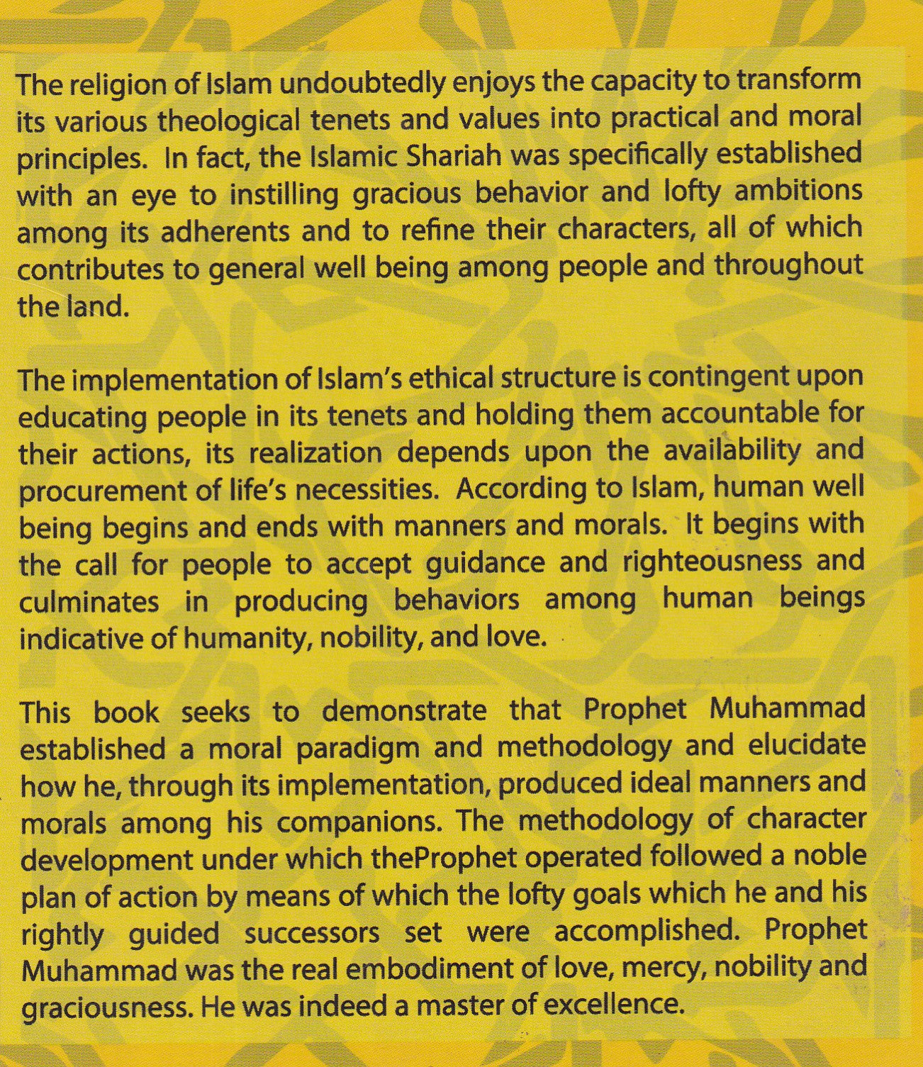 Master of Excellence Methodology of Moral Discipline in the Prophetic Tradition