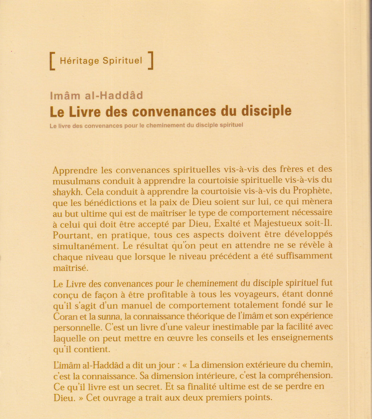 Le Livre de Convenance du Disciple