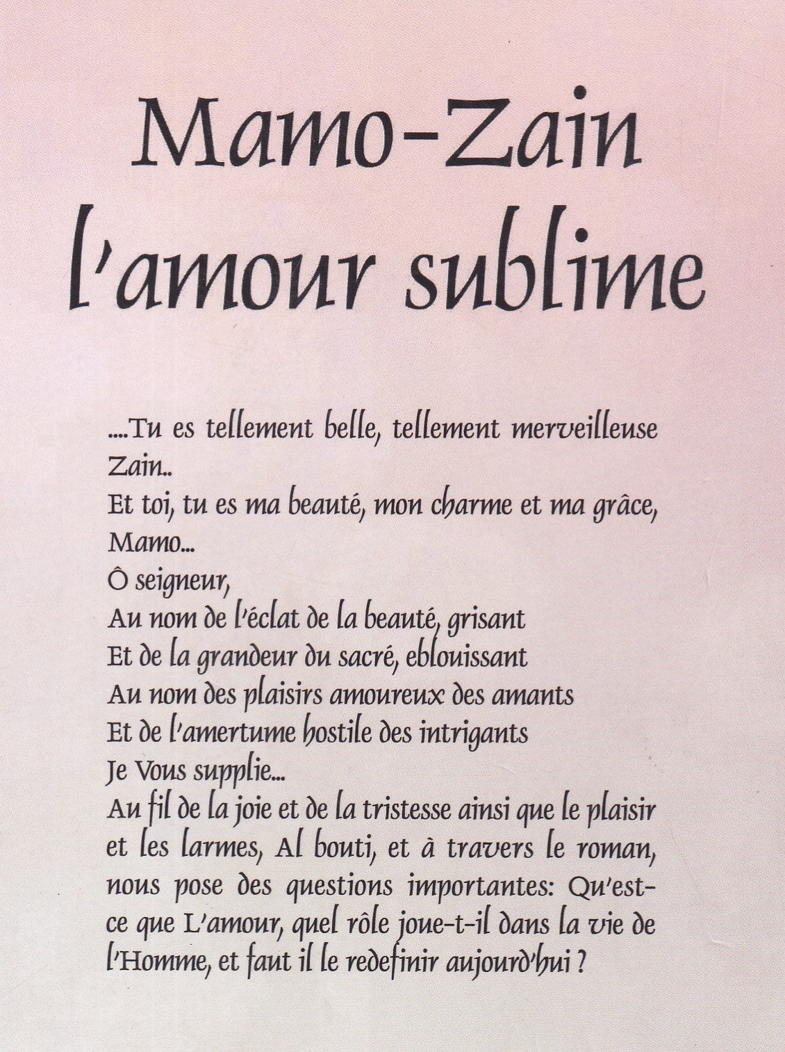 Mamo zain l'amour sublime