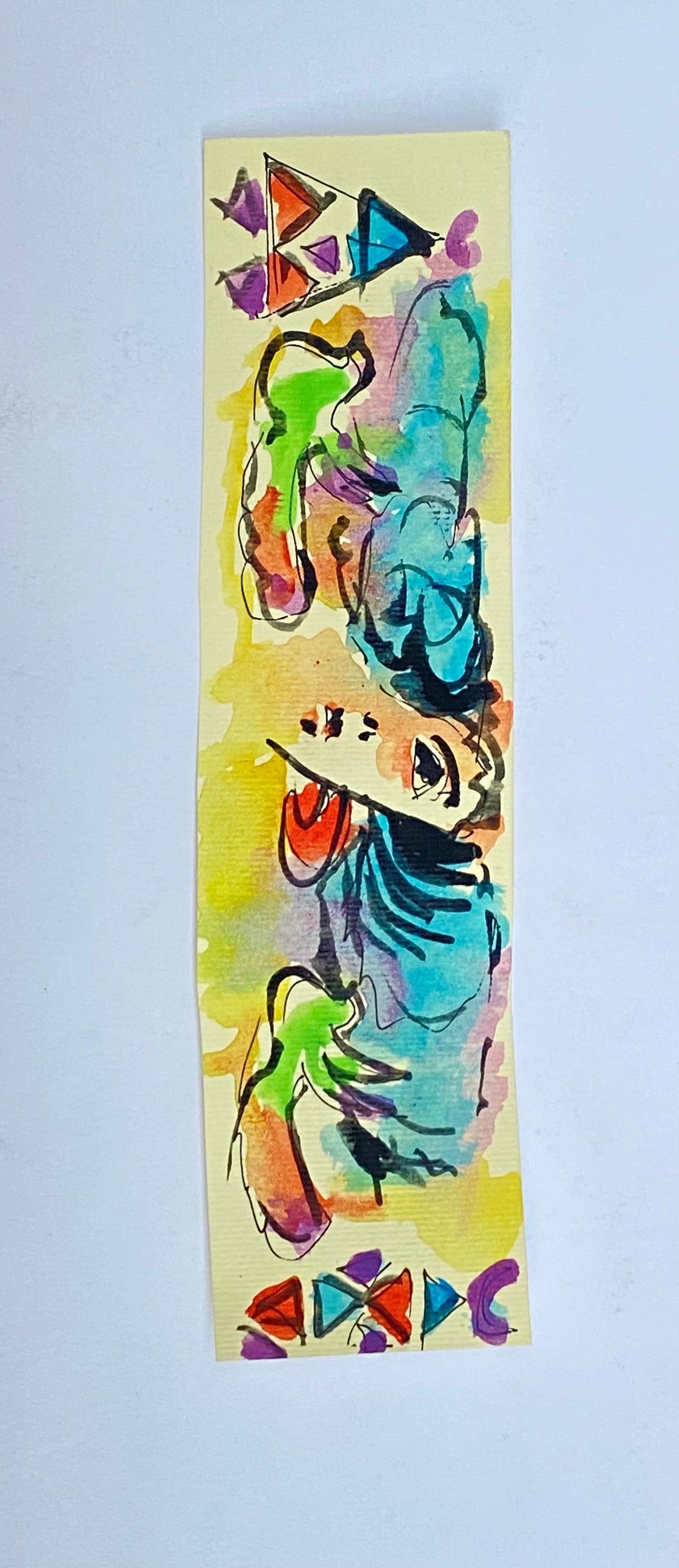 بوك مارك فني - Hand painted bookmark 1
