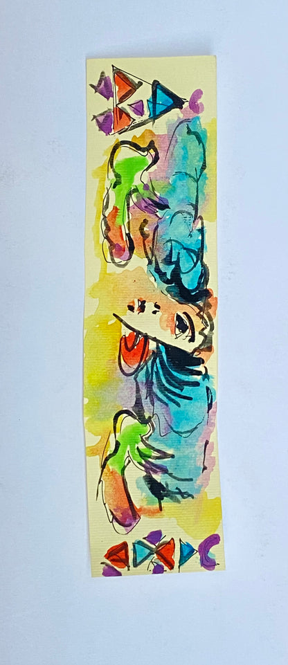 بوك مارك فني - Hand painted bookmark 1