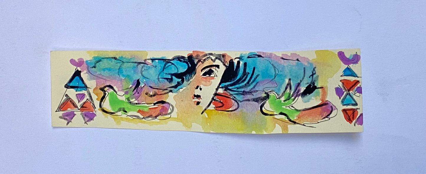 بوك مارك فني - Hand painted bookmark 1