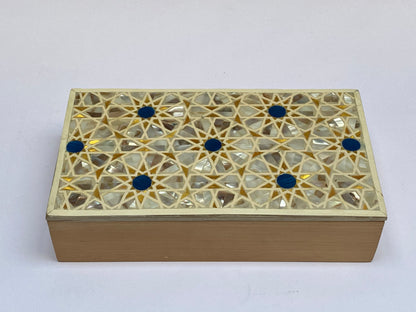 علب خشب مستطيلة بالصدف 22*12
