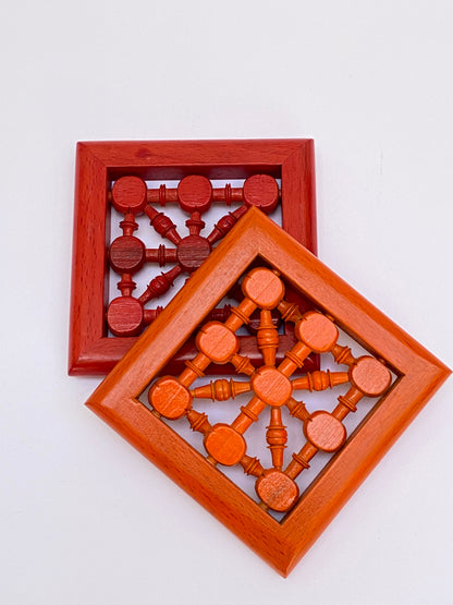كوستر مربع ارابيسك الوان  - Square Arabesque Coaster Colored