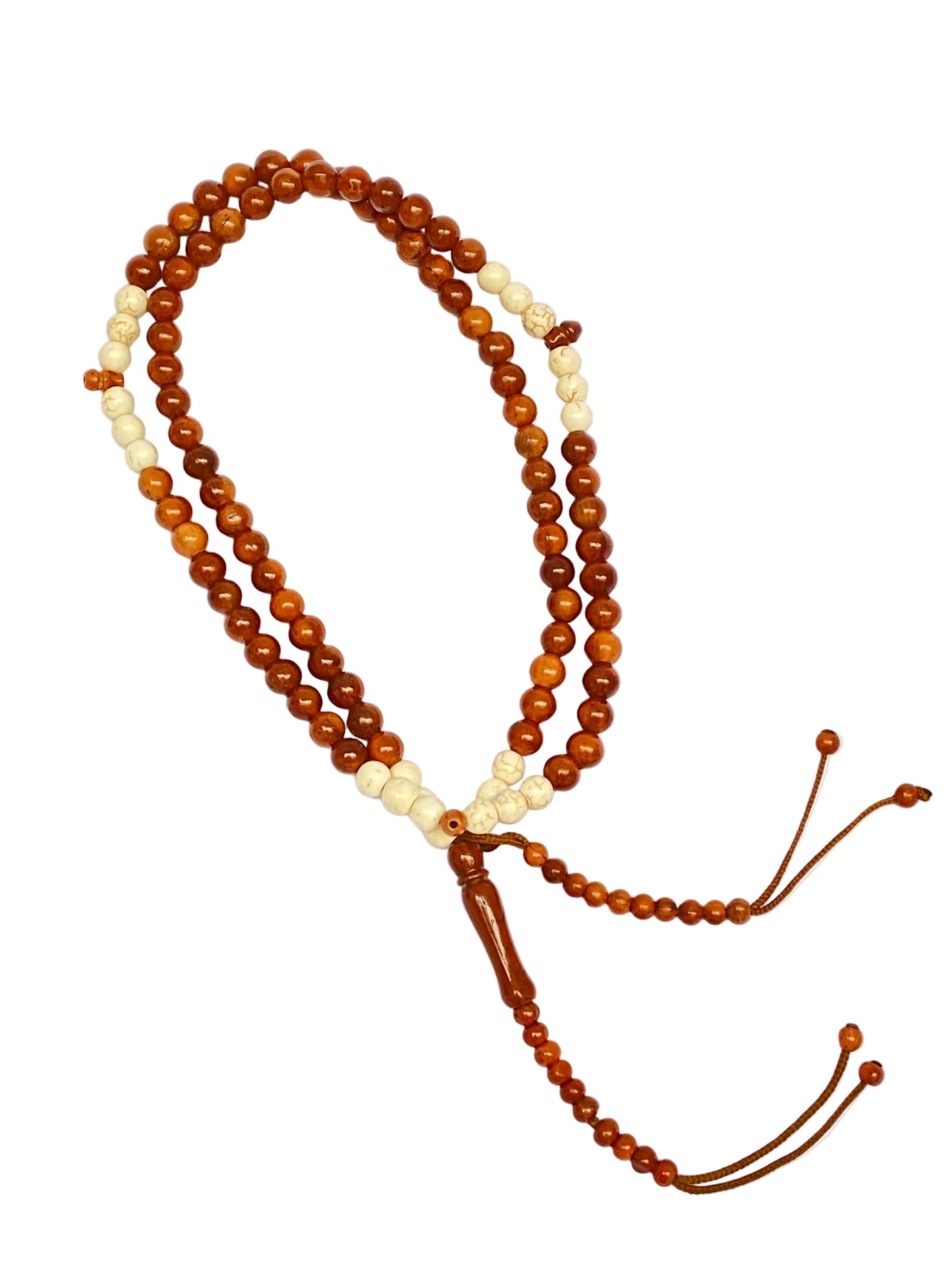 Kok wood Sibha with Bone Beads 8 mm  - سبحة كوك بالعظم 8مل