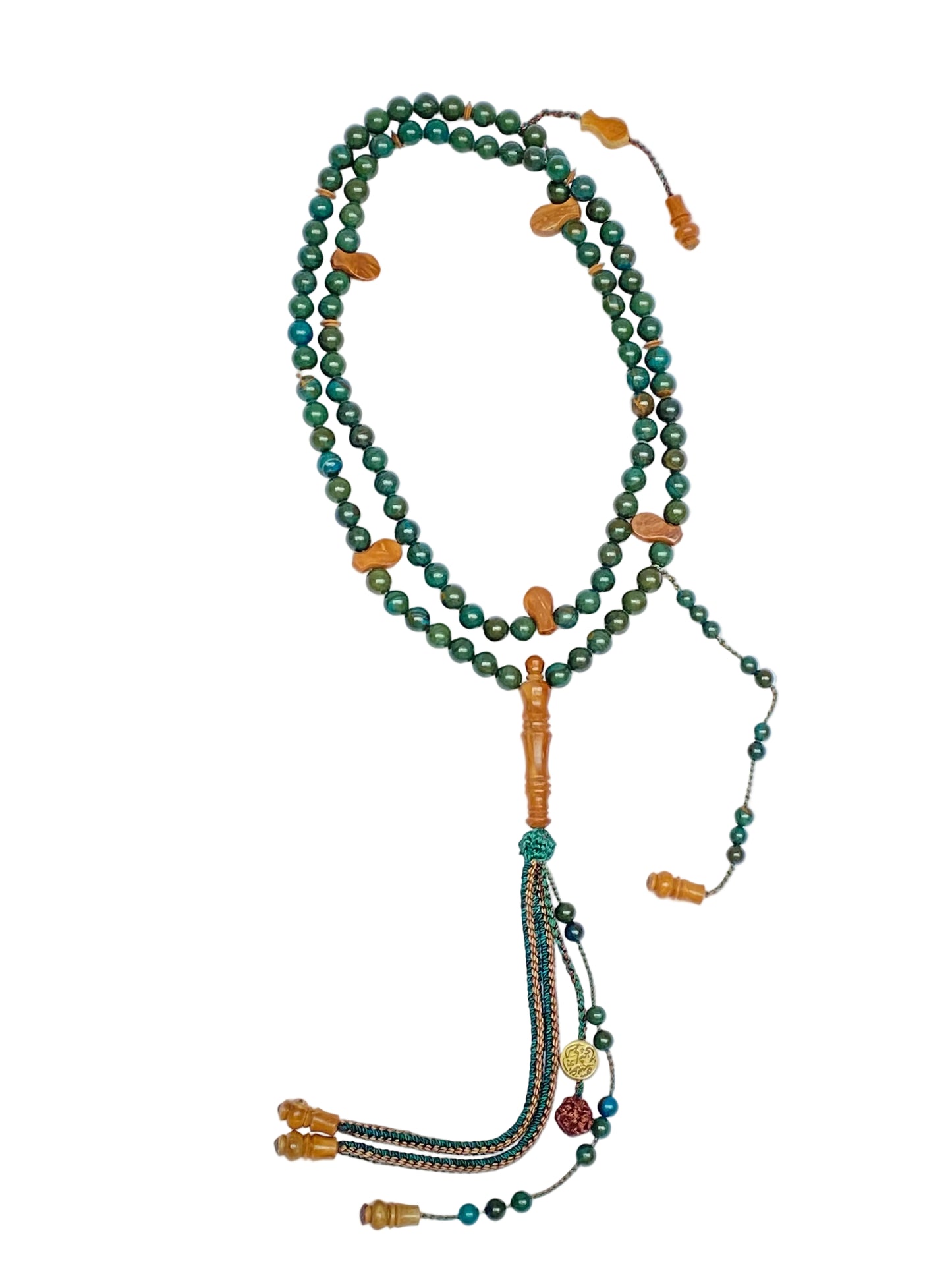 Green Jasper Sibha with Kok wood - سبحة جاسبر أخضر بالكوك