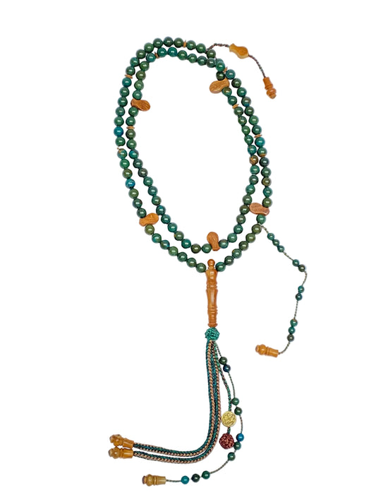 Green Jasper Sibha with Kok wood - سبحة جاسبر أخضر بالكوك