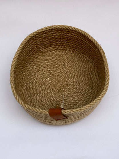 Woven Jute Bowl organizer 17x7cm