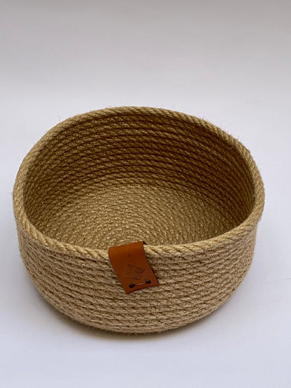 Woven Jute Bowl organizer 17x7cm