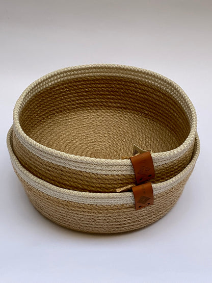 Woven jute bowls 25x8cm