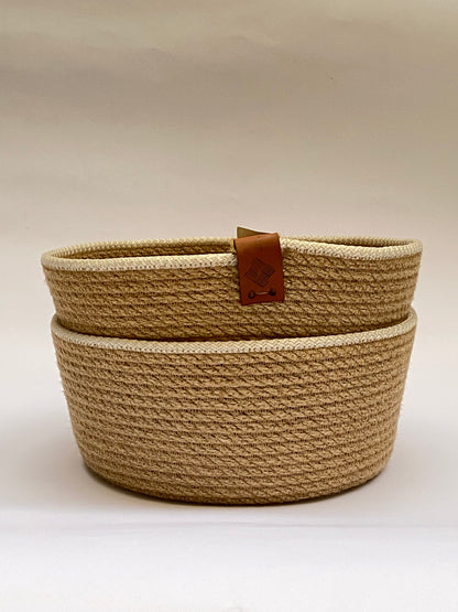 Woven Jute organizer & Storage bowl 20x10cm