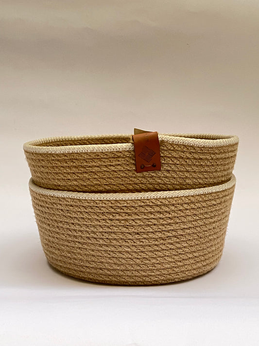 Woven Jute organizer & Storage bowl 20x10cm