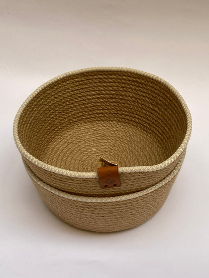 Woven Jute organizer & Storage bowl 20x10cm