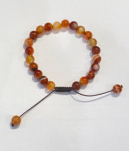 Agate macramé bracelet 8mm - غويشة عقيق مكرمية 8مل