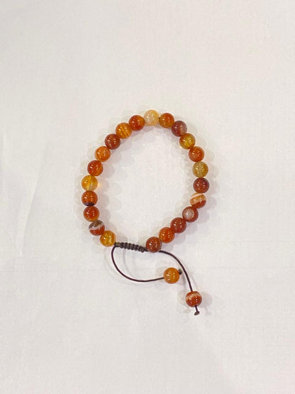 Agate macramé bracelet 8mm - غويشة عقيق مكرمية 8مل